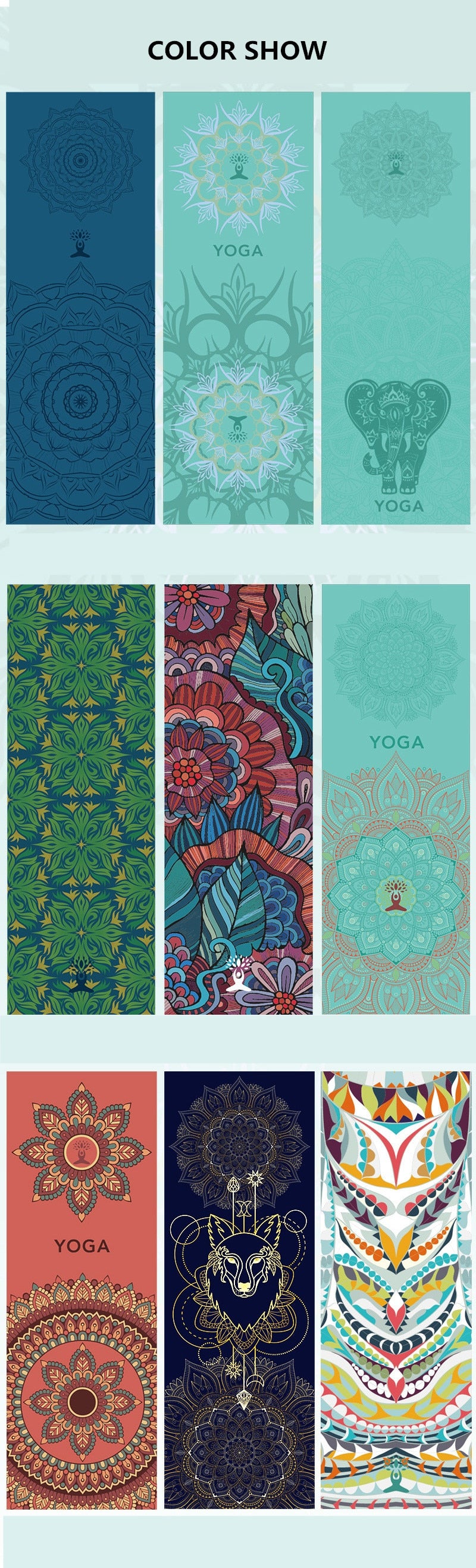 Hot Yoga Mat Towel. Non Slip Mat Cover Towel- The India Collection. WickedYo.